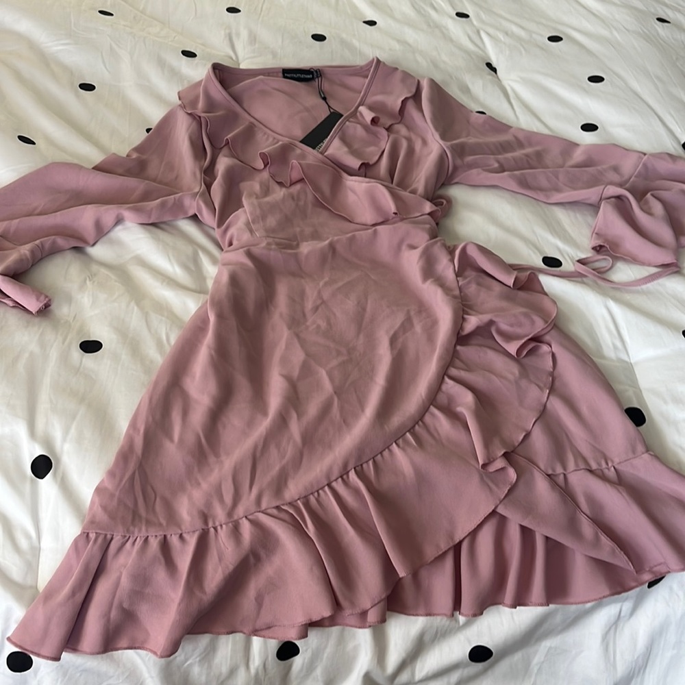 Dusty rose wrap dress